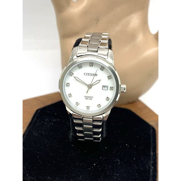 Citizen Women's Watch EU6070-51Y Quartz White Mother of Pearl Dial 28mm - Picture 1 of 14